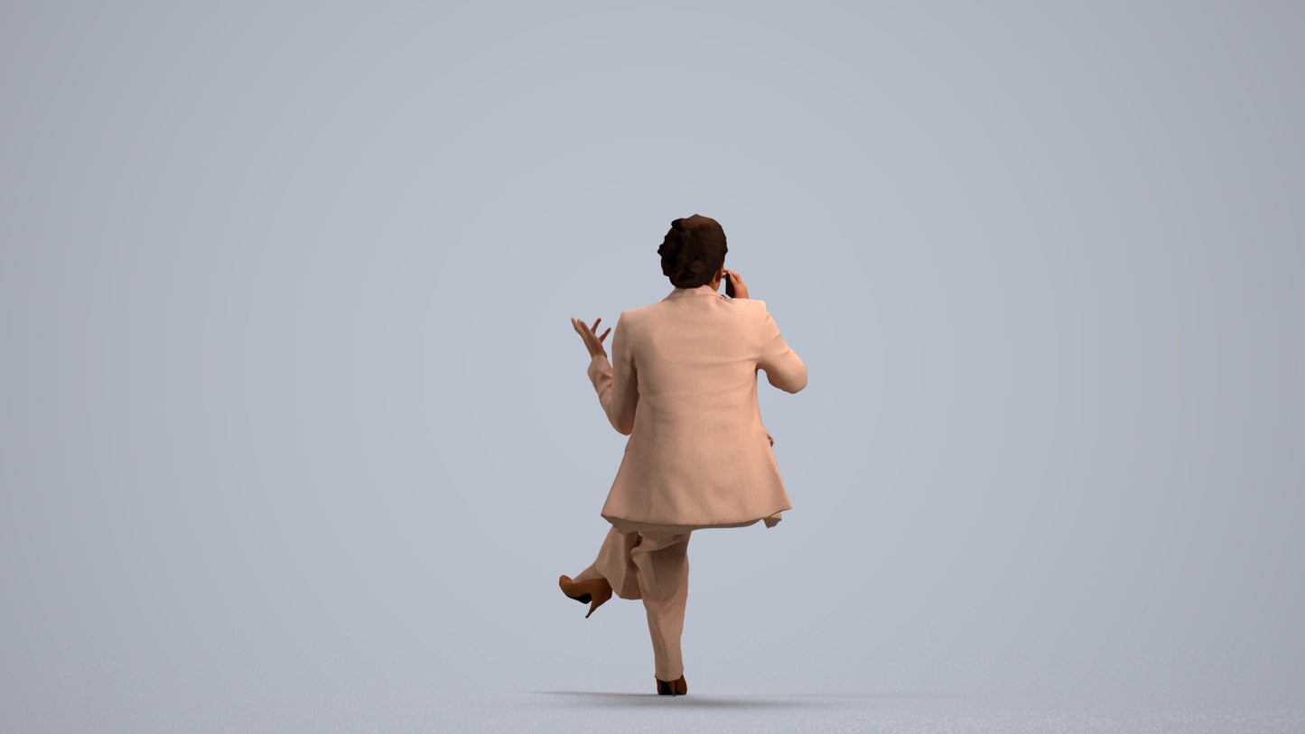 3D scanned woman business, photorealistic archviz people for Enscape and SketchUp, front view render