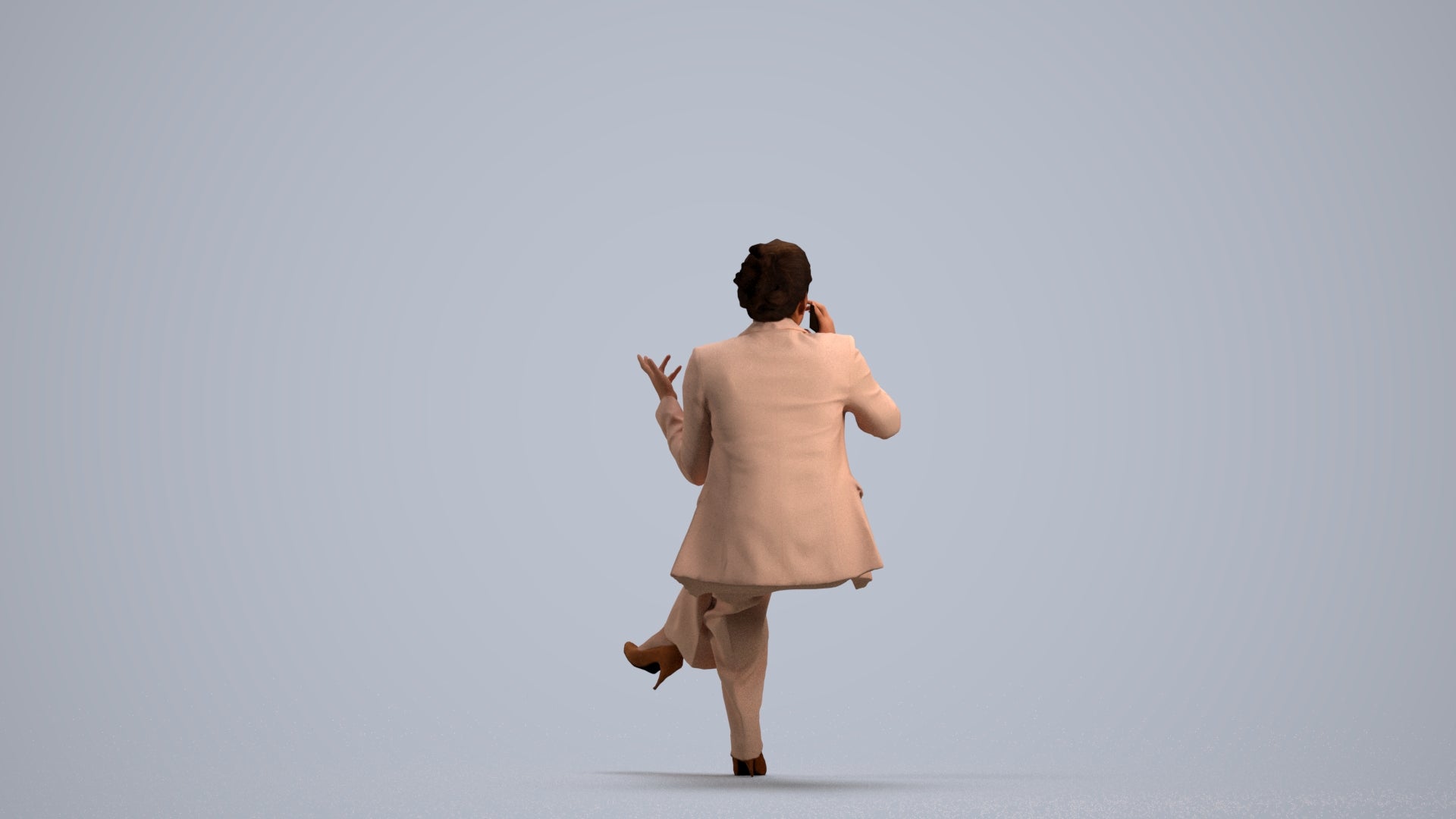 3D scanned woman business, photorealistic archviz people for Enscape and SketchUp, front view render