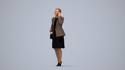 photogrammetry 3D woman business, realistic human model archviz FBX, top-down view render