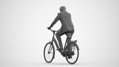 realistic 3D people man business cycling, render-ready for V-Ray and Corona, FBX OBJ, wireframe front view