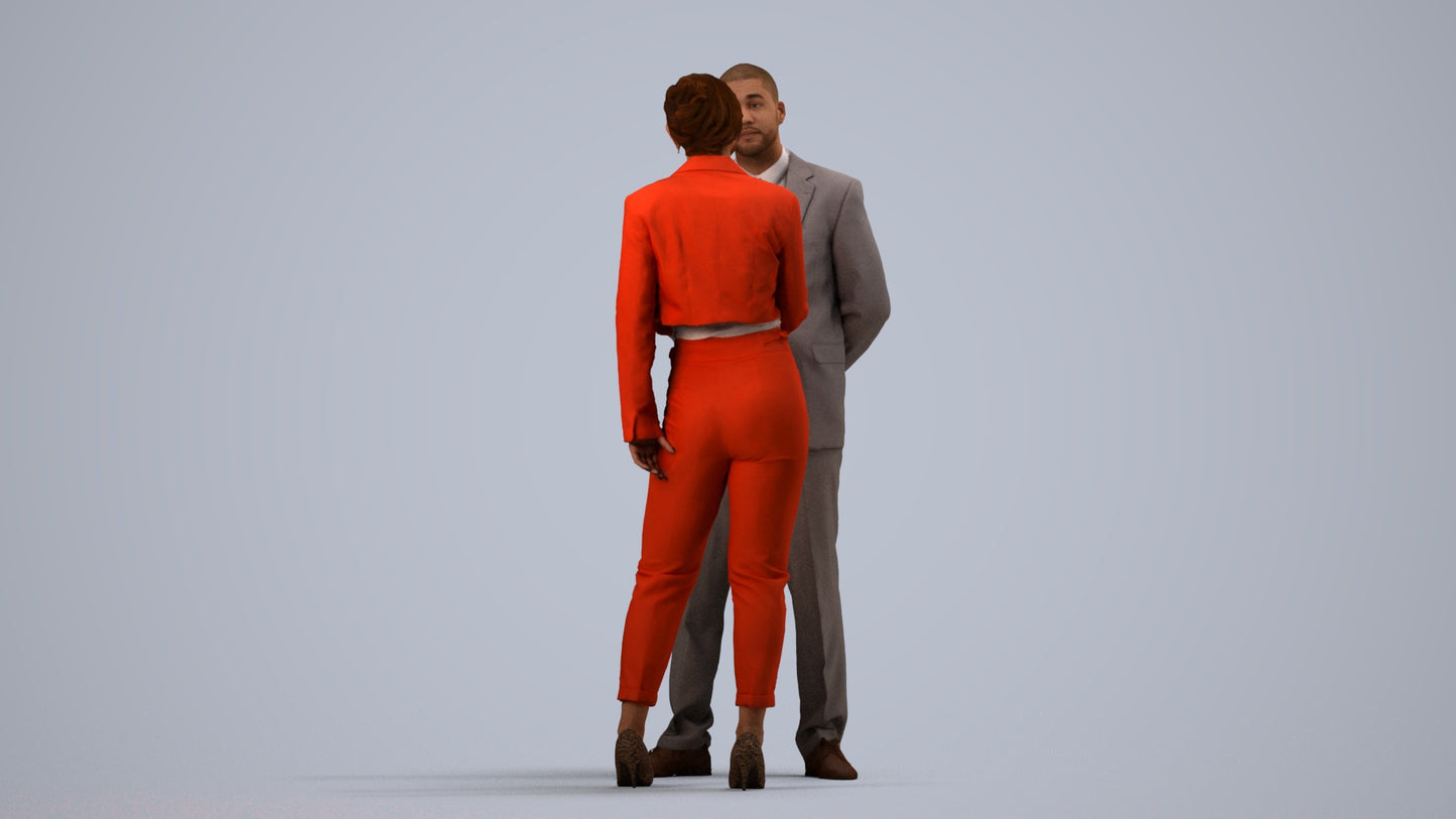 3D scanned woman business, photorealistic archviz people for Enscape and SketchUp, side view render