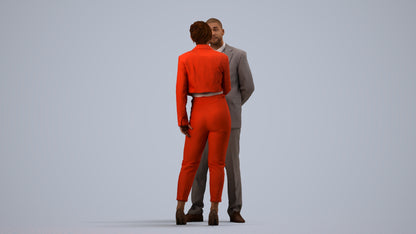 3D scanned woman business, photorealistic archviz people for Enscape and SketchUp, side view render