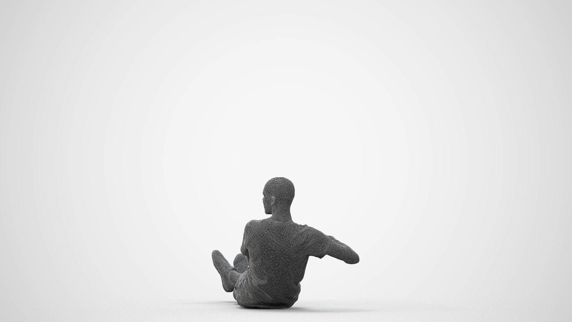 3D scanned man sitting casual, photorealistic archviz people for Enscape and SketchUp, square thumbnail