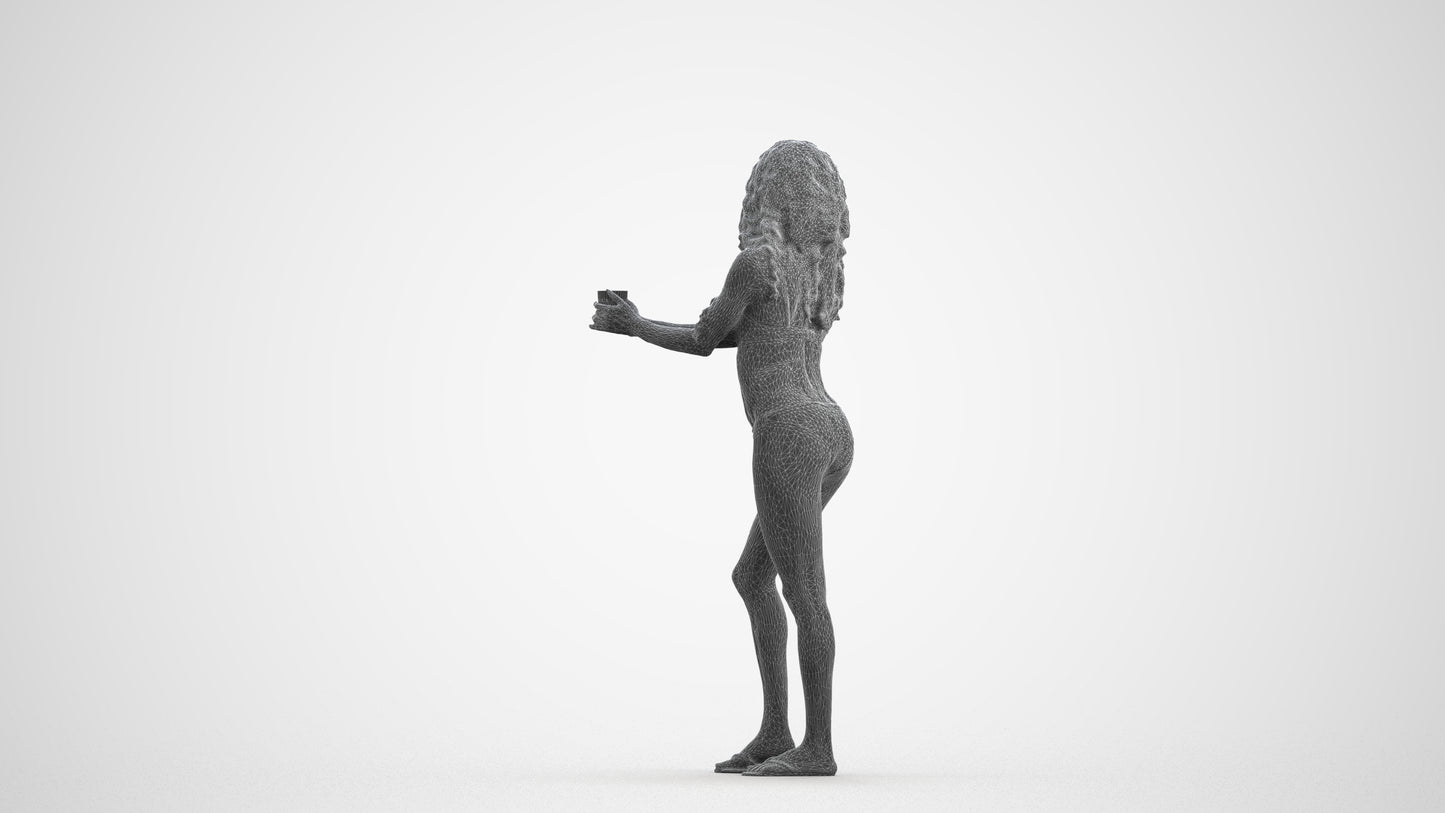 realistic 3D people woman pool, render-ready for V-Ray and Corona, FBX OBJ, wireframe front view