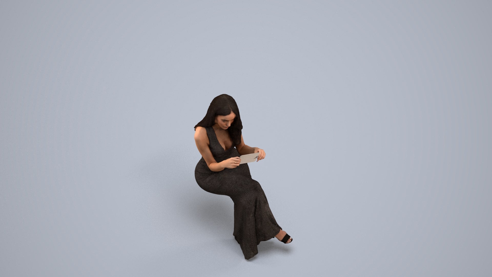 realistic 3D people woman formal formalaffairs, render-ready for V-Ray and Corona, FBX OBJ, back view render