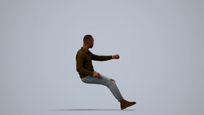 photogrammetry 3D man casual driving, realistic human model archviz FBX, side view render