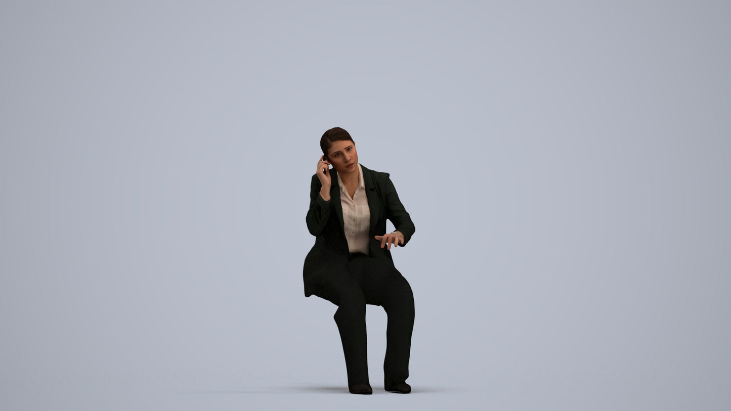 scanned 3D woman business, photogrammetry people for Enscape and V-Ray, standing pose render