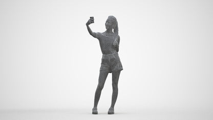 photogrammetry 3D woman casual standing, realistic human model archviz FBX, three-quarter front view render