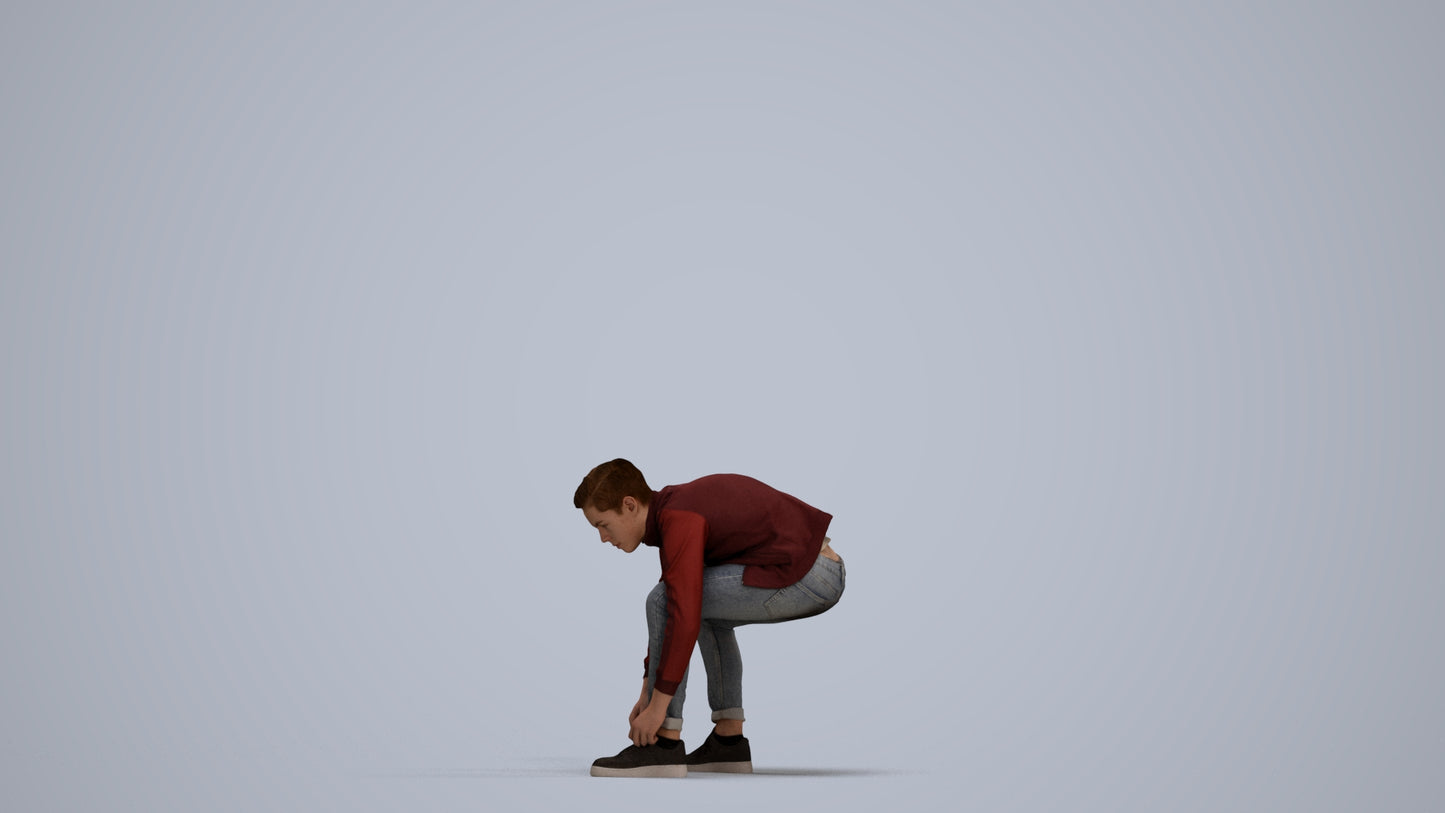 3D scanned boy kids casual, photorealistic archviz people for Enscape and SketchUp, standing pose render