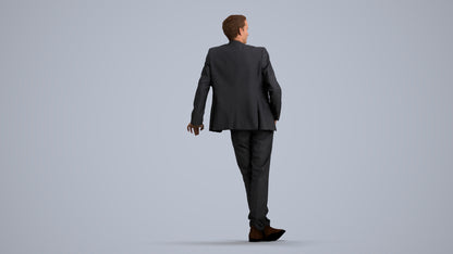 3D scanned man business, photorealistic archviz people for Enscape and SketchUp, front view render