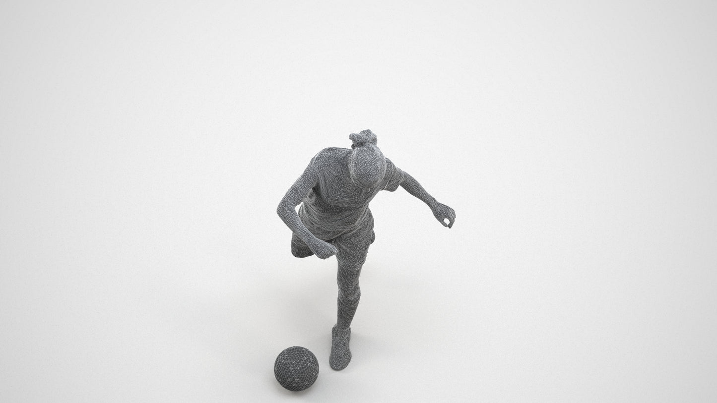 realistic 3D people woman sport, render-ready for V-Ray and Corona, FBX OBJ, wireframe three-quarter view
