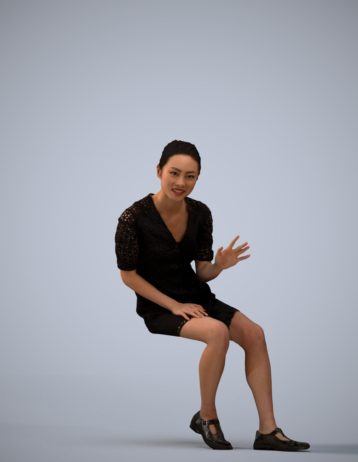 scanned 3D woman business, photogrammetry people for Enscape and V-Ray