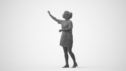 realistic 3D woman casual standing, scanned archviz people for Blender and 3ds Max, square thumbnail