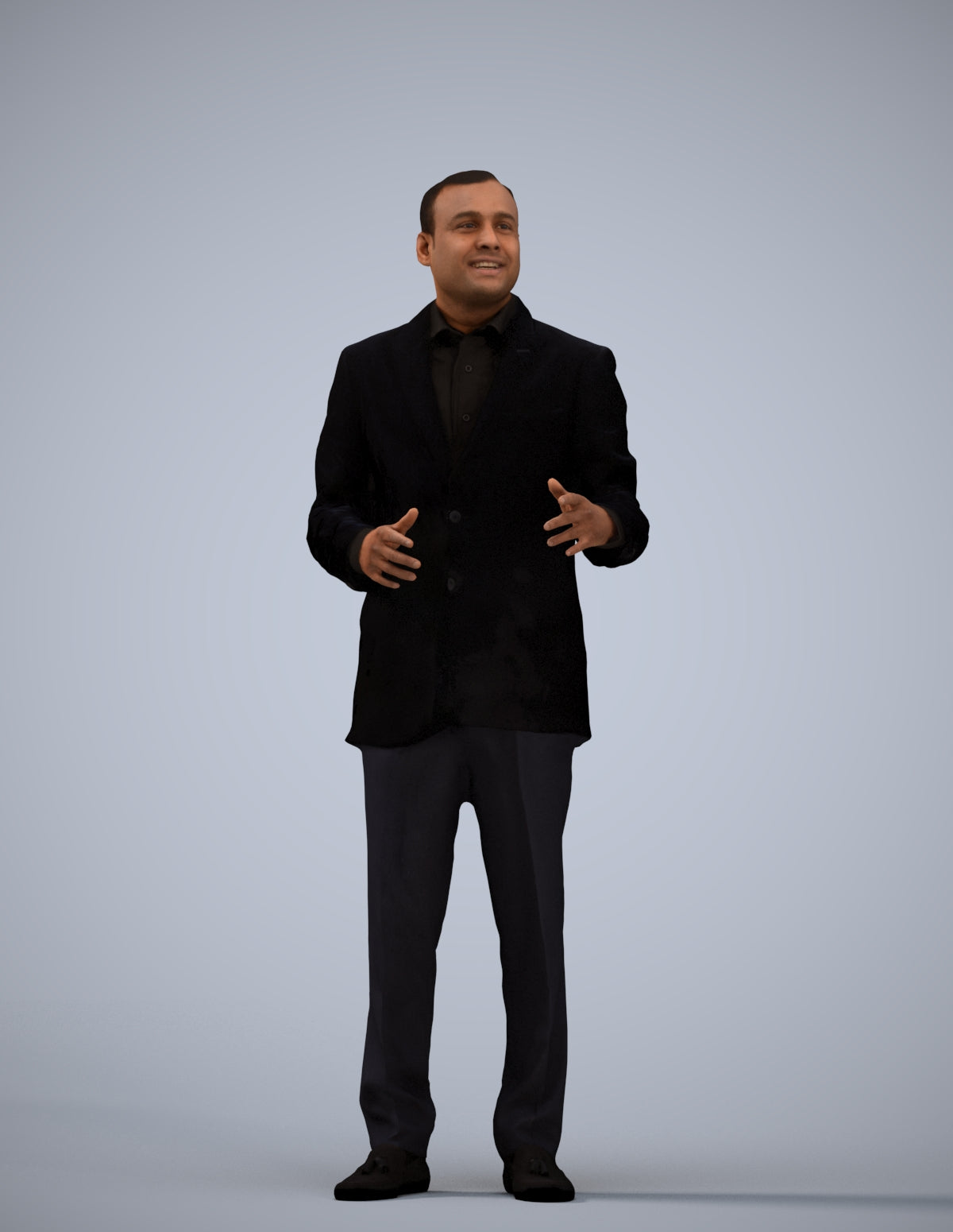 3D scanned man standing formal, photorealistic archviz people for Enscape and SketchUp