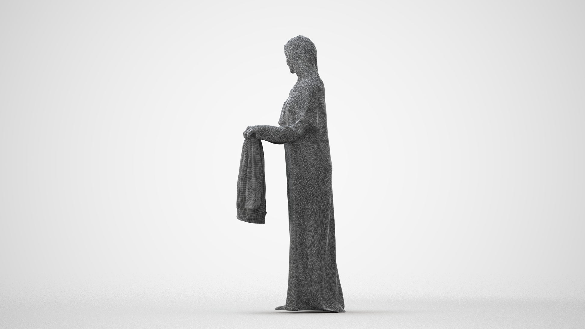 scanned 3D woman standing, photogrammetry people for Enscape and V-Ray, square thumbnail
