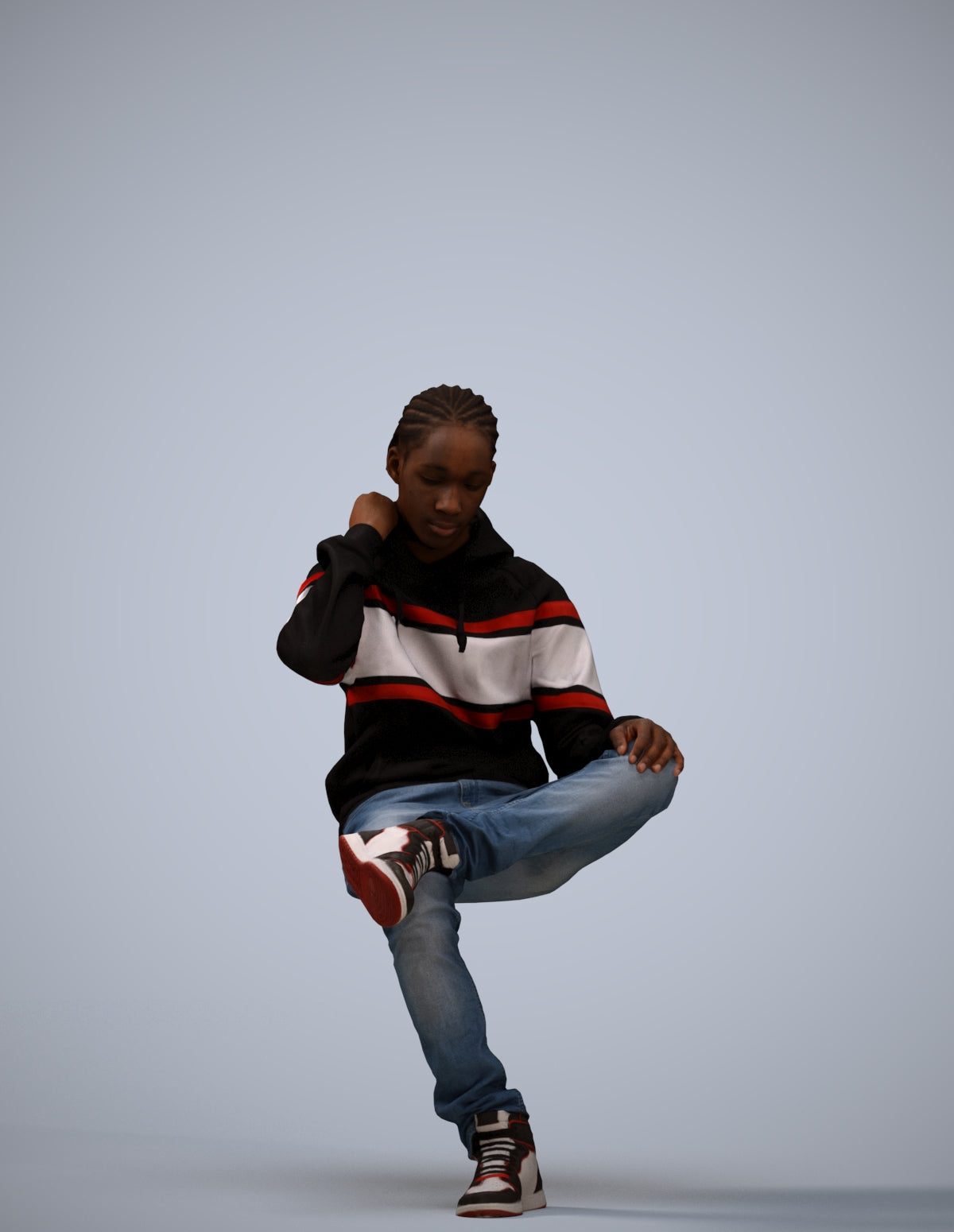 3D scanned boy kids casual, photorealistic archviz people for Enscape and SketchUp