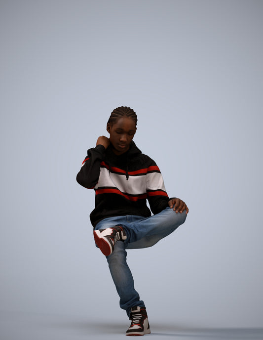 3D scanned boy kids casual, photorealistic archviz people for Enscape and SketchUp
