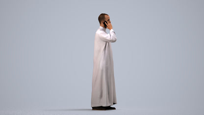 realistic 3D human man standing, archviz people FBX OBJ for Blender, side view render