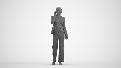 scanned 3D woman business, photogrammetry people for Enscape and V-Ray, three-quarter front view render