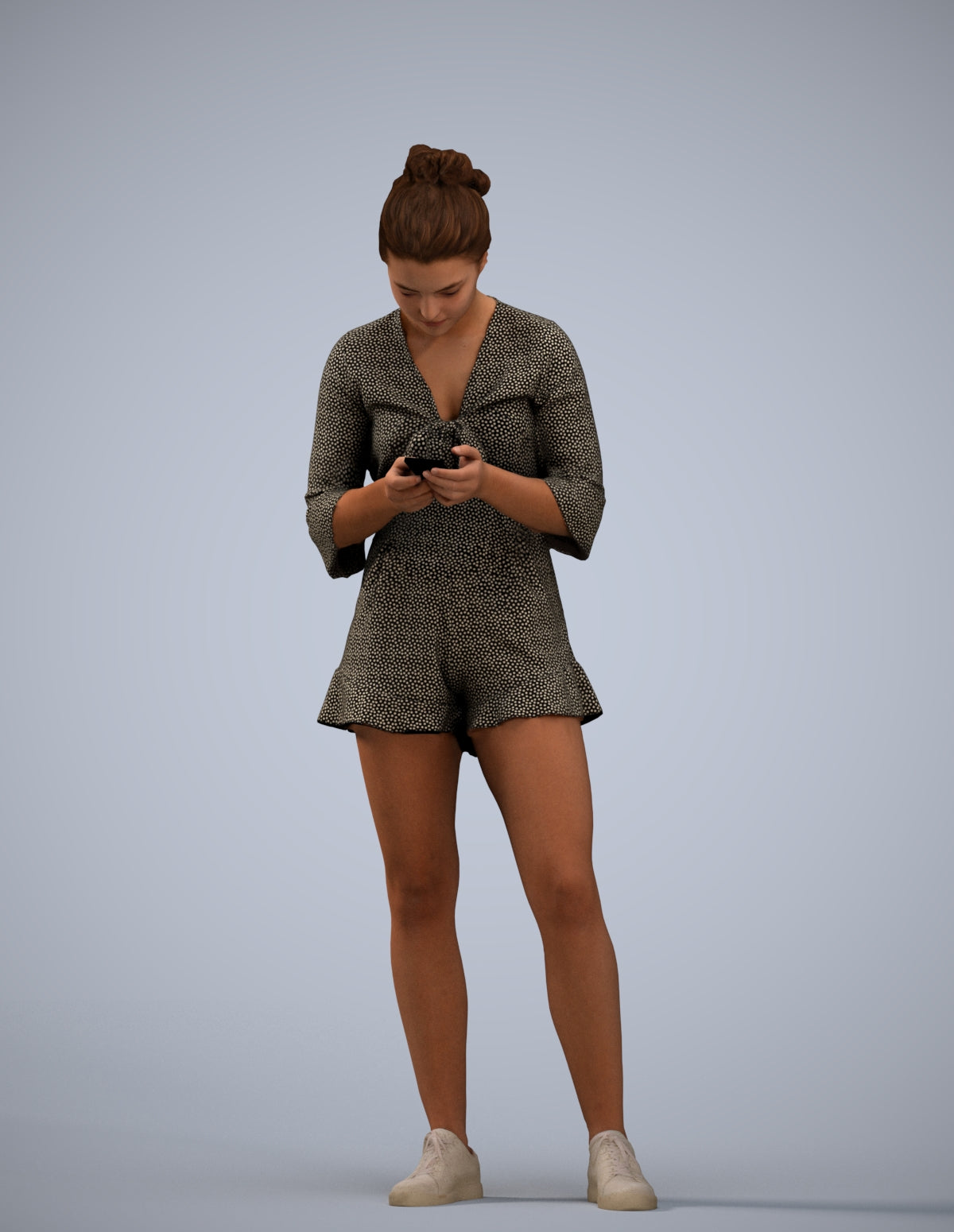 realistic 3D human girl casual kids, archviz people FBX OBJ for Blender
