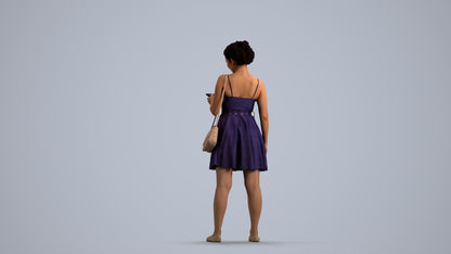 scanned 3D woman formal formalaffairs, photogrammetry people for Enscape and V-Ray, front view render