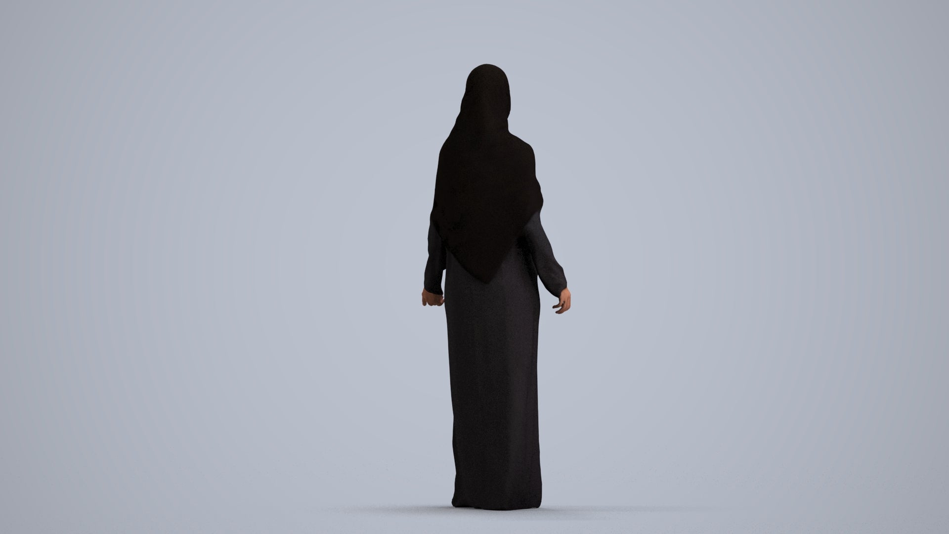 photogrammetry 3D woman standing, realistic human model archviz FBX, front view render