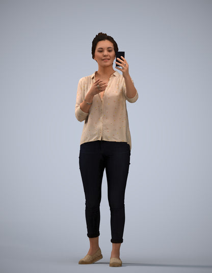 realistic 3D people woman casual standing, render-ready for V-Ray and Corona, FBX OBJ