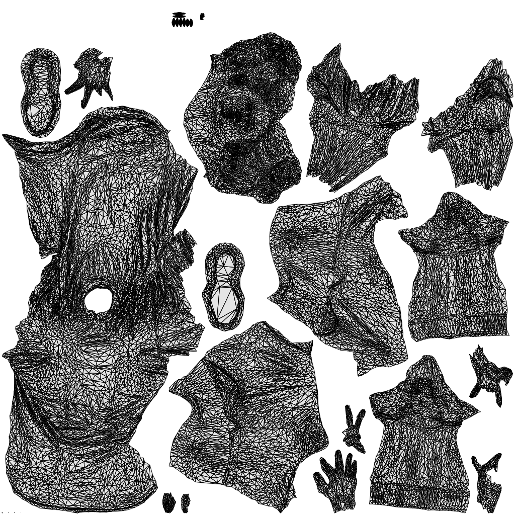 3D human model woman sport, photogrammetry scanned person for archviz, wireframe top-down view