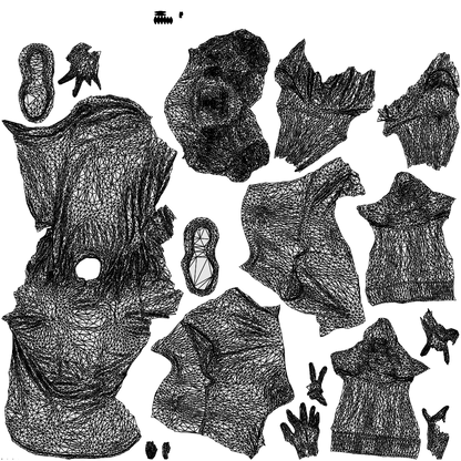 3D human model woman sport, photogrammetry scanned person for archviz, wireframe top-down view