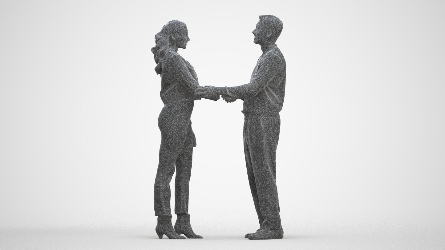realistic 3D woman business, scanned archviz people for Blender and 3ds Max, three-quarter front view render
