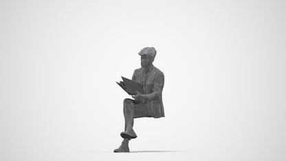 scanned 3D man business, photogrammetry people for Enscape and V-Ray, wireframe back view