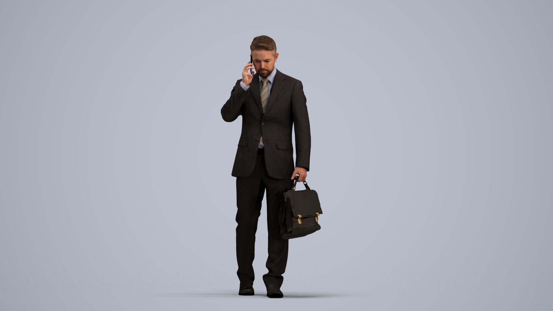 realistic 3D human man business, archviz people FBX OBJ for Blender, standing pose render