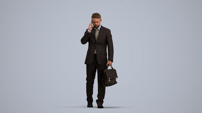 realistic 3D human man business, archviz people FBX OBJ for Blender, standing pose render