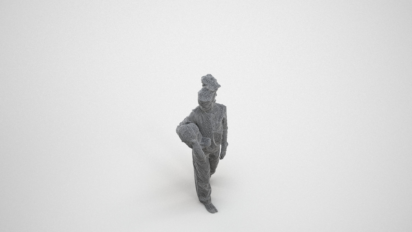 realistic 3D people girl kids, render-ready for V-Ray and Corona, FBX OBJ, wireframe three-quarter view