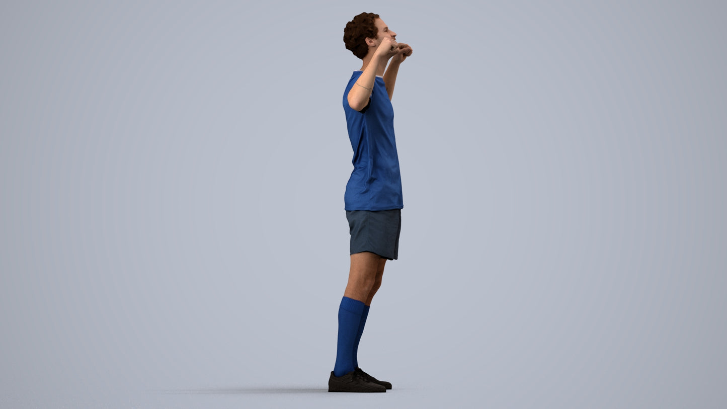 scanned 3D man sport, photogrammetry people for Enscape and V-Ray, side view render