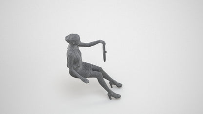 3D people model woman business mix, scanned human for 3ds Max rendering, wireframe three-quarter view