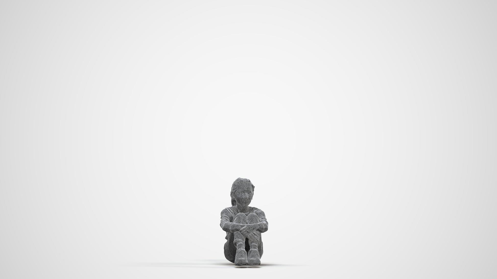 realistic 3D girl casual kids, scanned archviz people for Blender and 3ds Max, three-quarter front view render