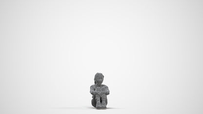 realistic 3D girl casual kids, scanned archviz people for Blender and 3ds Max, three-quarter front view render