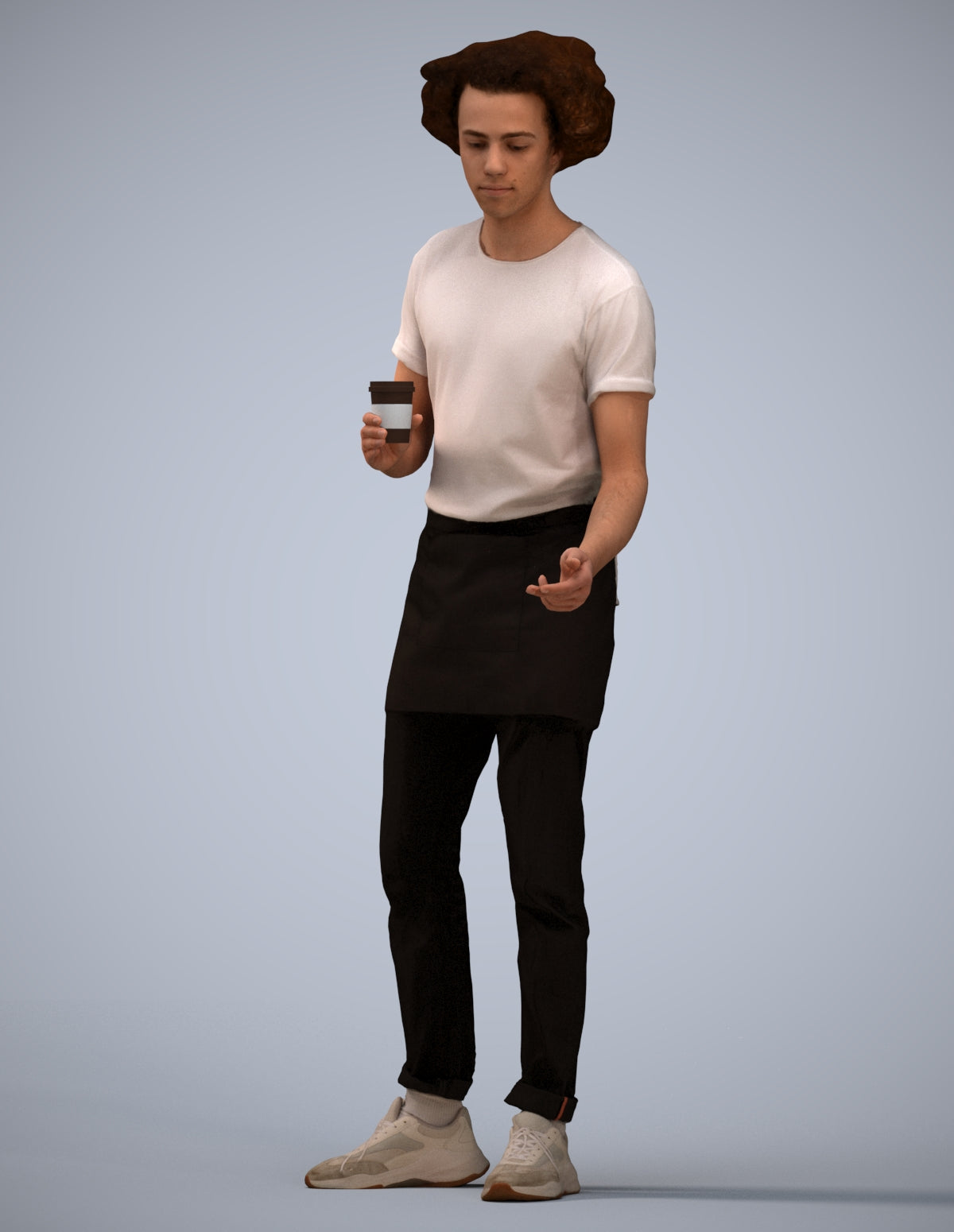 3D scanned man standing, photorealistic archviz people for Enscape and SketchUp