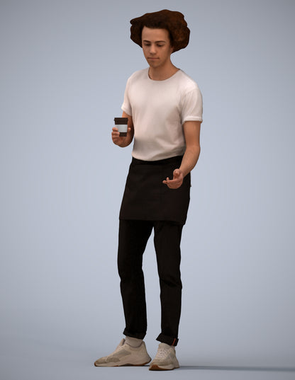 3D scanned man standing, photorealistic archviz people for Enscape and SketchUp