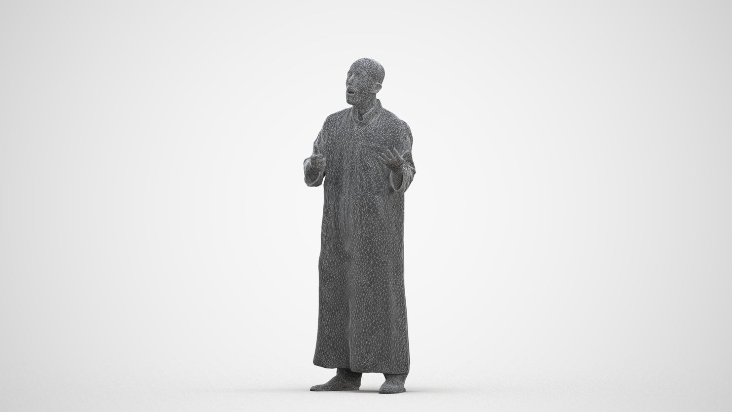realistic 3D human man standing, archviz people FBX OBJ for Blender, three-quarter front view render
