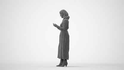 realistic 3D woman casual standing, scanned archviz people for Blender and 3ds Max, square thumbnail