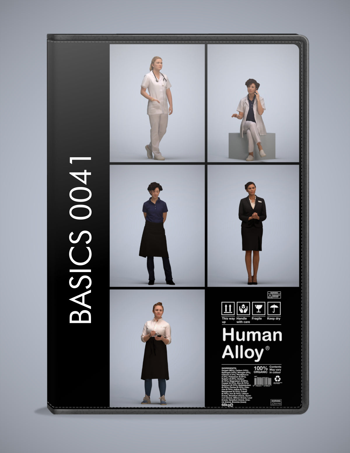 realistic 3D humans standing pack, 5 archviz people FBX OBJ for Blender