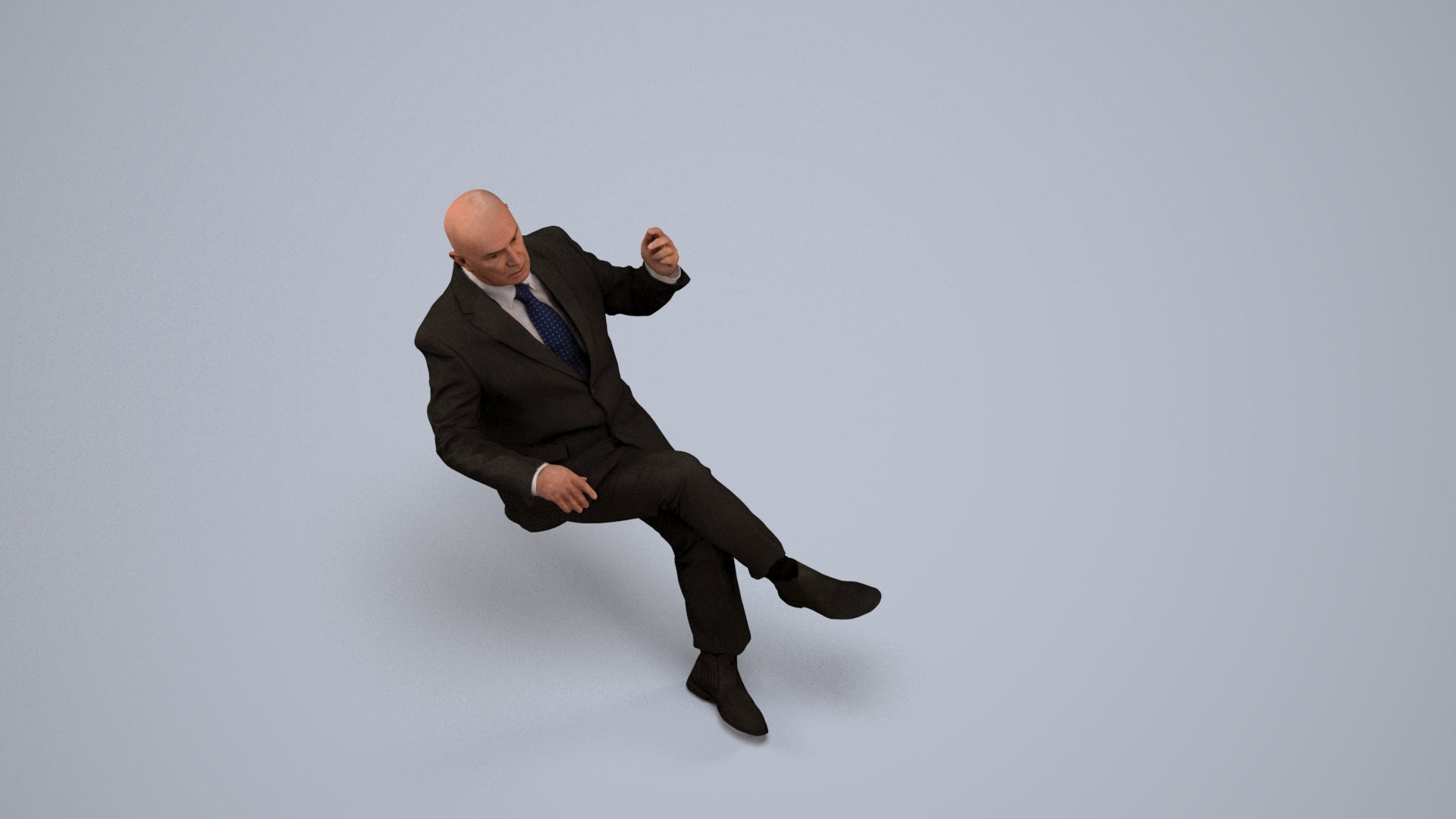 realistic 3D people senior man business, render-ready for V-Ray and Corona, FBX OBJ, back view render