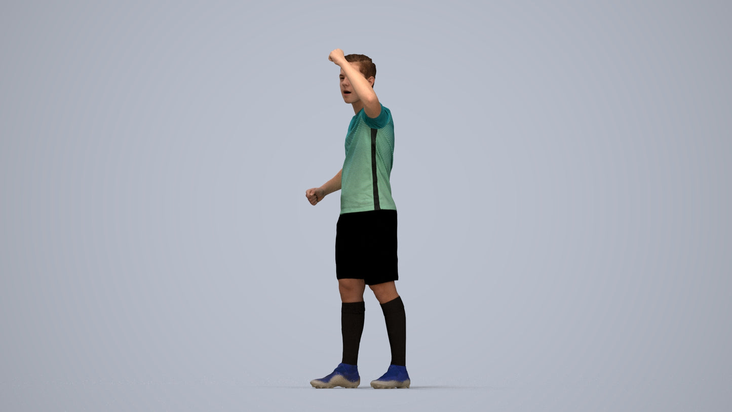 realistic 3D human boy sport, archviz people FBX OBJ for Blender, top-down view render