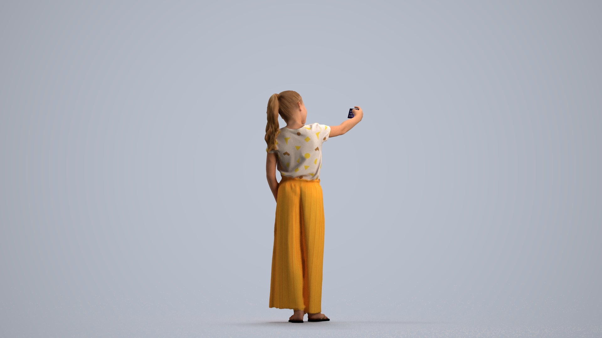 photogrammetry 3D girl casual kids, realistic human model archviz FBX, front view render