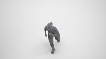 3D people model woman sport, scanned human for 3ds Max rendering, wireframe three-quarter view