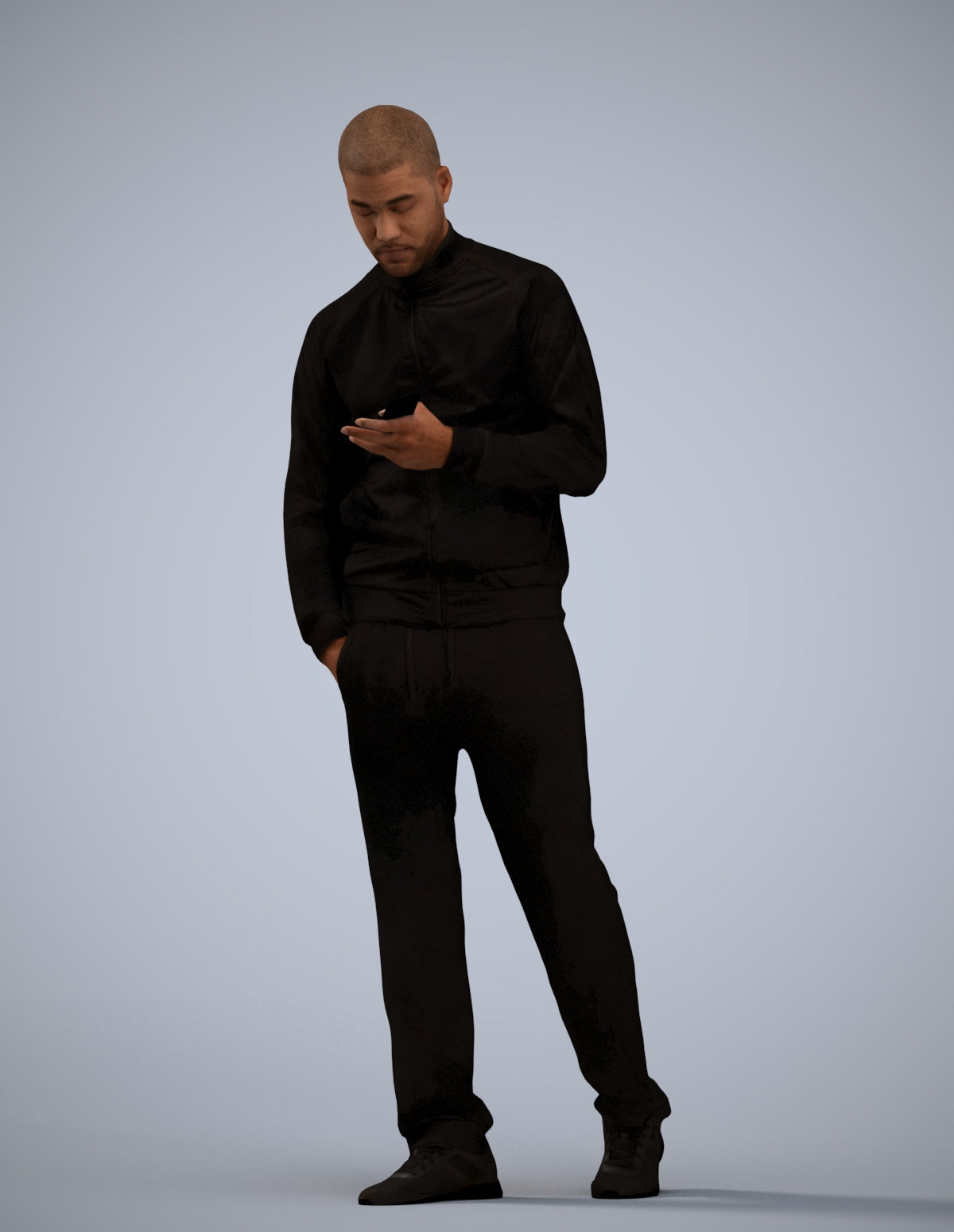 3D people model man walking, scanned human for 3ds Max rendering
