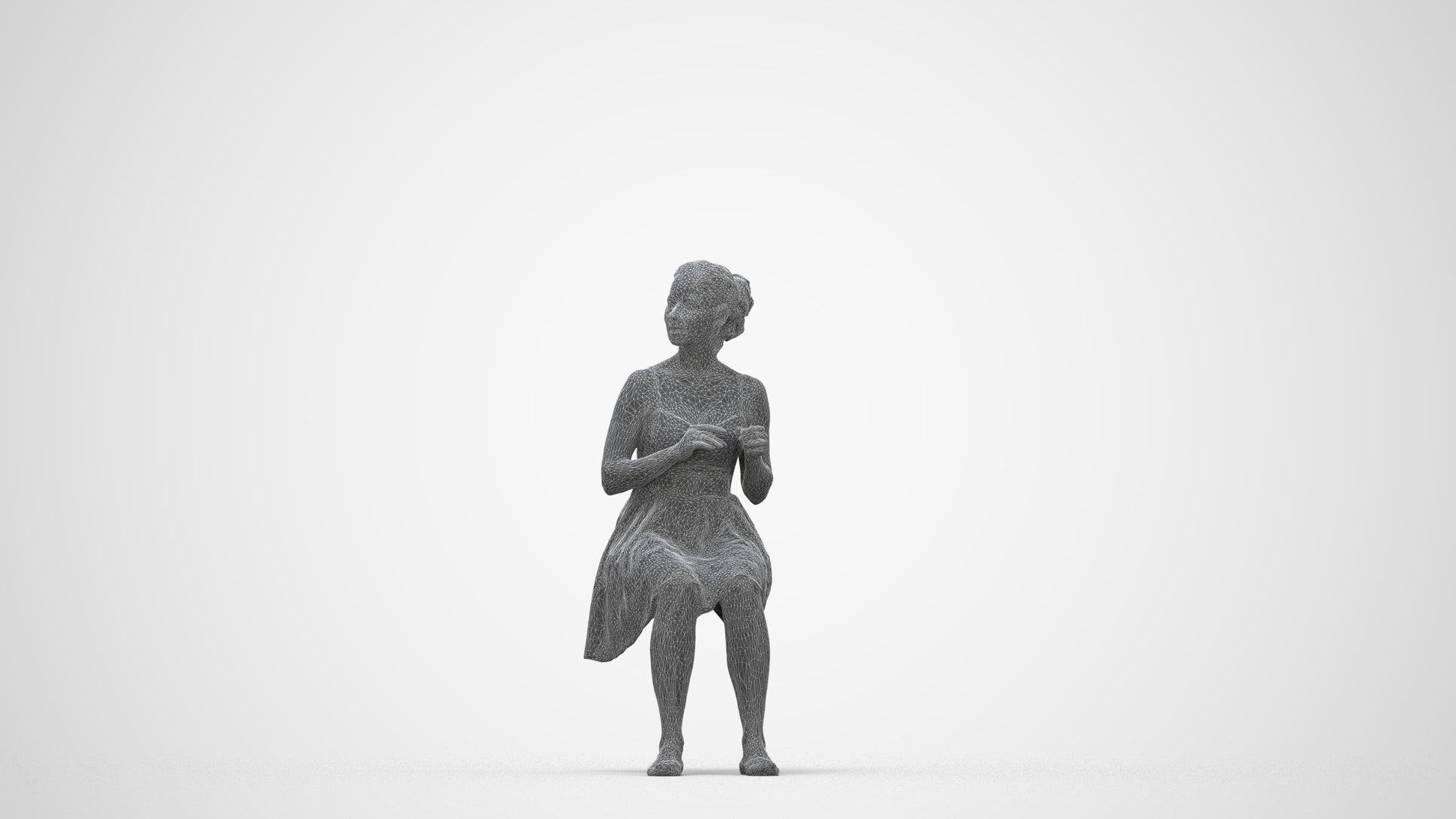 photogrammetry 3D woman formal formalaffairs, realistic human model archviz FBX, wireframe back view