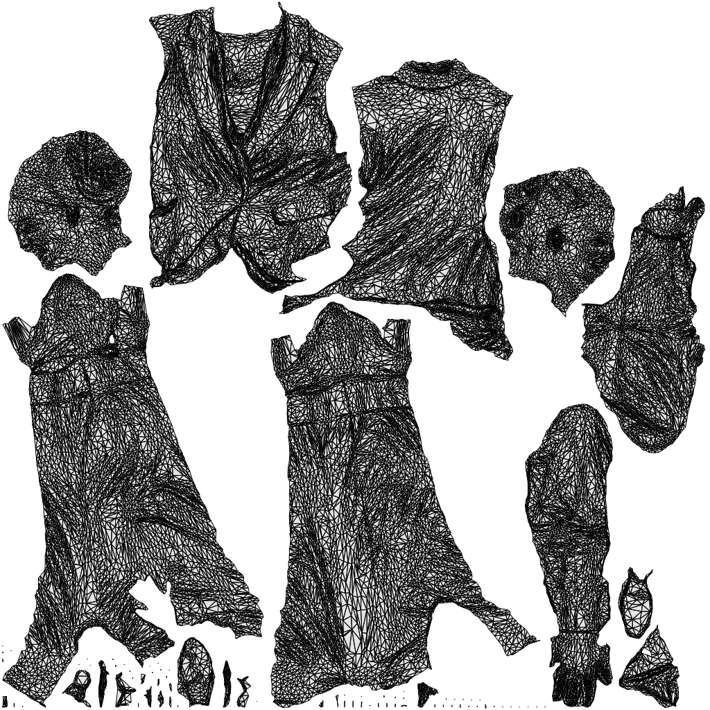 3D scanned woman business, photorealistic archviz people for Enscape and SketchUp, wireframe top-down view